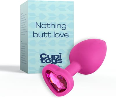 Cupitoys® Siliconen buttplug - Diamant roze - Hartje - Small - Sex toys voor vrouwen - Sex toys voor mannen - Buttplugs