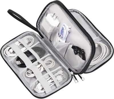 YOR® Kabel Organiser Tas - Organizer Tas - Zwart - 21cm x 13cm x 6cm