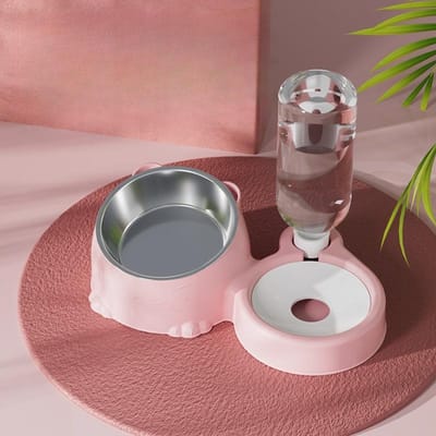 Kattenbak Dubbele Bak Automatische Drinkbak Huisdier Kattenvoer Hondenvoer Bak Roestvrij Staal Keramiek Hondenbak Kattenbak Hondenbak Huisdierbenodigdheden