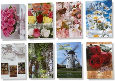 Cards & Crafts 8 Kaarten met bijbeltekst - Neutrale kaarten - 10x15cm