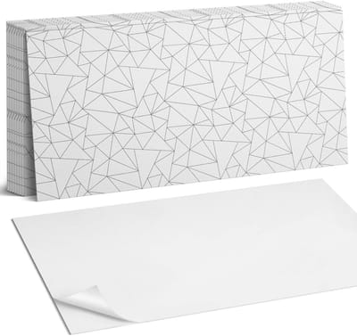 Coloray Plaktegels - Abstract driehoekspatroon Zelfklevende Wandtegels - 40 cm x 20 cm - Wit Plaktegels - 10 stuks - Rechthoek PVC Tegels - Plaktegels Badkamer - Vloertegels Zelfklevend - Vinyl Tegels - Portugese Tegels