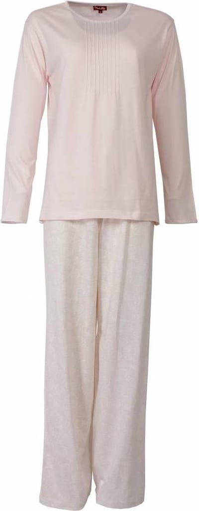 Medaillon Dames Pyjama - Katoen - Lange mouwen - Roze - Maat L