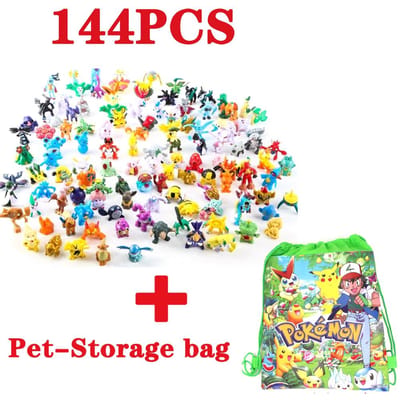 144 Stijl Pokemon Figuur Speelgoed Anime Pikachu Actiefiguur Model Sier Decoratie Verzamelen Speelgoed Ontworpen Voor Kerstcadeau Voor Kinderen