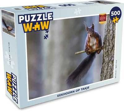 Puzzel Bosdier - Eekhoorn - Takken - Legpuzzel - Puzzel 500 stukjes