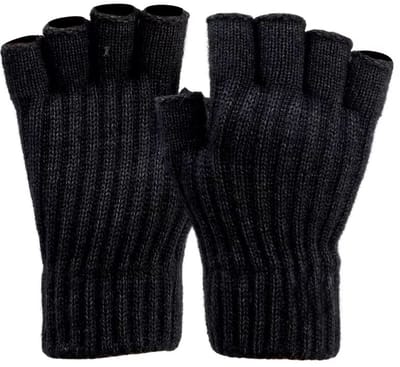 Warme Gebreide Halve Vinger Handschoenen – Unisex Vingerloze Winterhandschoenen van Dik Katoen, Elastisch en Ideaal voor Buitengebruik of Typen