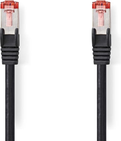 Nedis CAT6 Netwerkkabel - RJ45 Male - RJ45 Male - S/FTP - 30.0 m - Rond - LSZH - Zwart - Envelop