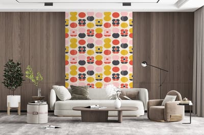 Behang - Fotobehang Retro - Design - Bloemen - Pastel - Breedte 200 cm x hoogte 300 cm