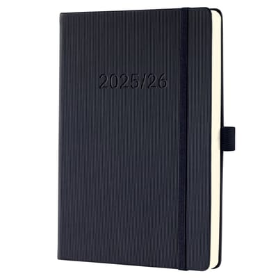 Sigel weekagenda Conceptum - formaat A5 - jaartal 2025/2026 - 18 maanden - zwart - hardcover - SI-C2601
