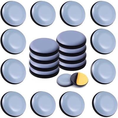 TOVBMUP Teflon Meubelglijders – Stoelpootbeschermers – Ø20mm – met Spijker – PTFE – 24 stuks - Voor 3 Stoelen – Grijs