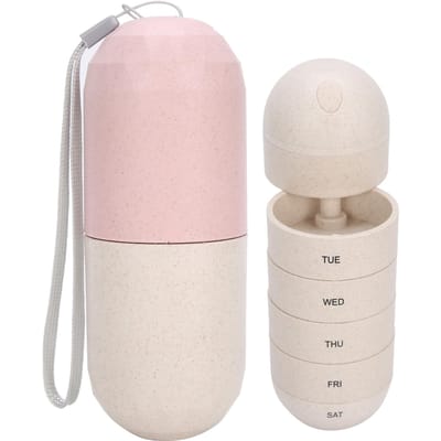 Organisateur de Pilules Hebdomadaire Forme Capsule Boîte à Médicaments Portable 7 Jours Contenant à Pilules de Voyage gray