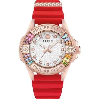 Philipp Plein Plein Majesty PWOFA0325 Horloge - Siliconen - Rood - Ø 38 mm