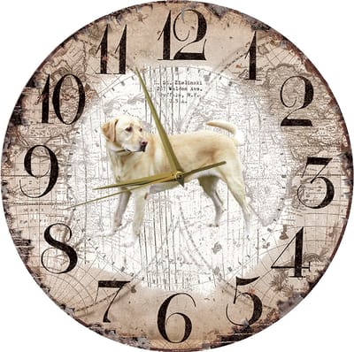 Houten Klok - 30cm - Hond - Labrador