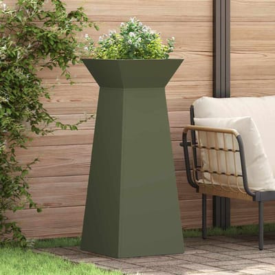 vidaXL - Pilarenbak - 2 - st - Olijfgroen - 40 - x - 40 - x - 100 - cm - Koudgewalst - staal