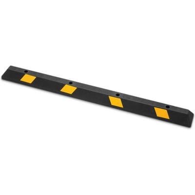 VEVOR Parkeerstop Wielstopper 1 st. 184 x 16 x 11 cm Parkeerhulp Parkeerbegrenzer met Reflecterende Strips, Rubberen Parkeerbarrière voor Auto's, Bestelwagens en Vrachtwagens, Wielgeleider, Parkeerbegrenzer