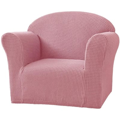 Housse de Mini Canapé pour Enfants 1 Place Housse de Fauteuil Douce Housse de Canapé Couleur Unie Élastique Extensible Mini Taille Housse de Canapé Idéale Pour Chaise d'Enfant rose