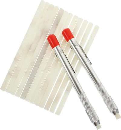 Speksteen Pen Set - Lassen Pen Vullingen - Markeringen Maken - Herbruikbare Houder - 13 cm - Zilver