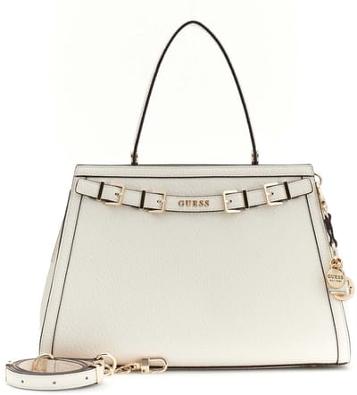 GUESS schoudertas handtas Dovie Satchel Cream White crème