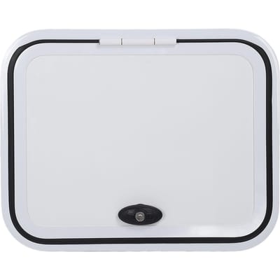 Porte d'accès pour camping-car 16 x 20 pouces Alliage d'aluminium robuste avec verrou de sécurité Trappe de compartiment pour camping-car Motor-home white