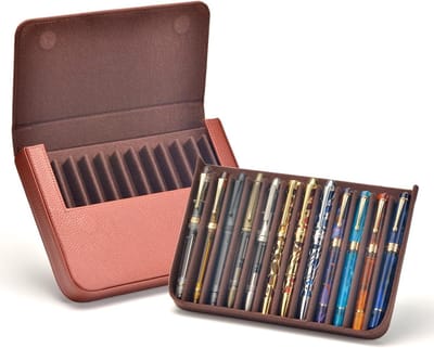 Handgemaakte leren pennecase in zwart, koffie en vintage kleuren - Perfect voor vulpennen en schrijfgerei, stijlvolle pouches voor dagelijks gebruik
