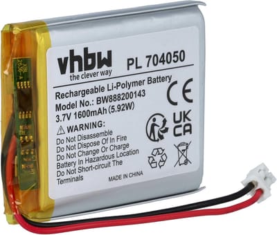 Vervangende Batterij voor Tafel- en Bedlamp (1600mAh, 3.7V, Li-Polymer)