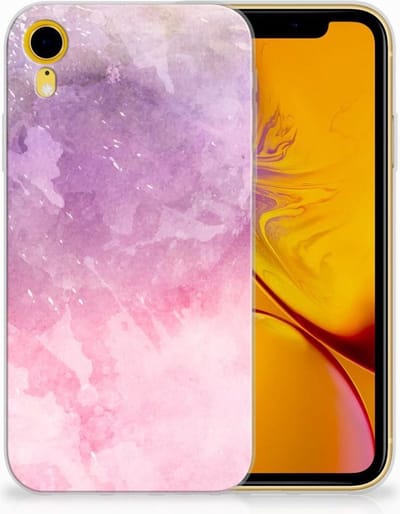 Back Cover voor Hoesje maken Apple iPhone Xr Pink Purple Paint