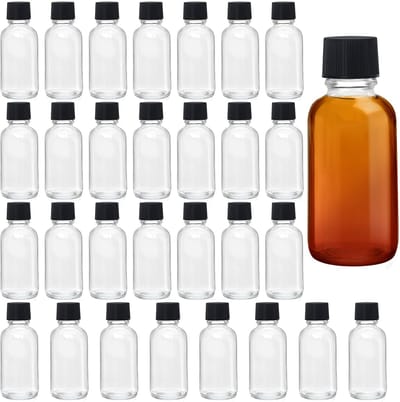 OmGoods - Dailygoody - Mini Boston Likeurflessen - Herbruikbare Glazen Flessen - 30 ml - Perfect voor Feesten - Luchtdicht - Handig voor Reizen