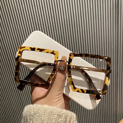 Trendy Grote Montuur Myopie Bril Unisex Mode Oversized Min Sterkte Oogbescherming 0 Tot -4 0 Luxe Vierkant 0