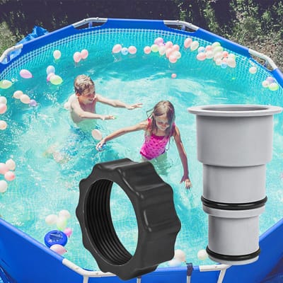 adapter voor zwembad, slangadapter met binnendraad om te schroeven, voor zwembadslang met Ø 32 en 38 mm (2 stuks)