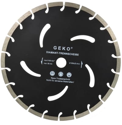 GEKO Segmented diamantzaagblad - 300 mm - Koelgaten - Lange levensduur