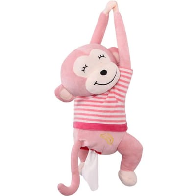 Boîte à mouchoirs Singe Mignon Décorative Suspendue Support Distributeur Récipient Couvercle Pour Maison Bureau Voiture