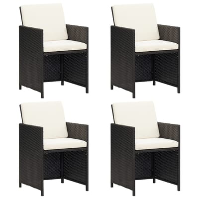 vidaXL - Tuinstoelen - 4 - st - poly - rattan - zwart