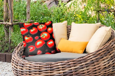 Buitenkussen Weerbestendig - Groente - Rood - Tomaten - 50x50 cm