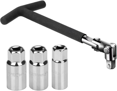EXCITAT 4 stuks Bougiesleutels - Sleutelset - 16mm/18mm/21mm - Universele bougiesleutel - Geschikt voor auto's en motoren - Zwart