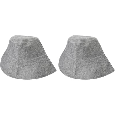 2PCS Chapeaux de Sauna Feutre Épaississant Absorption d'Eau Confortable Respirant Bonnets de Douche en Feutre pour Accessoires de Bain Gris
