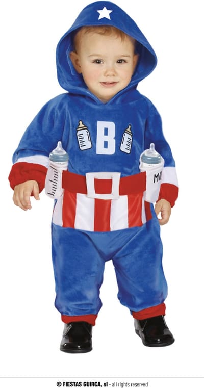 Fiestas Guirca - Jumpsuit captain milk 12-18 maanden - Carnavalskleding - Carnaval - carnavalskleding 2027 - Carnaval kostuum