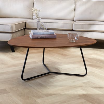 Dimehouse Salontafel Zoë walnoot 95 x 86 x 37 cm - 95 x 86 x 37 cm - Hout - Japandi - Organisch