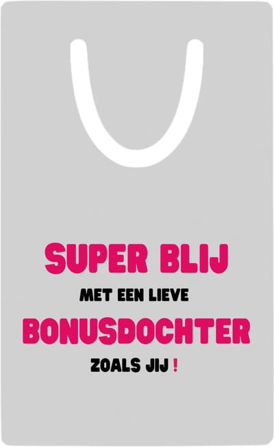 Hacebo® - super blij met een lieve bonusdochter zoals jij metalen boekenlegger - Dochter - de liefste bonusdochter - verjaardag - cadeautje voor dochter - dochter artikelen - kado - geschenk Bladwijzer boekenleggers - 7.6 cm x 5cm