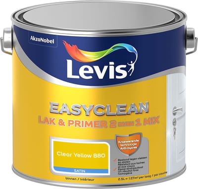 Levis - Easyclean Lak & Primer 2-In-1 Mix - Clear Yellow B80 - Mengverf - 2,5 L