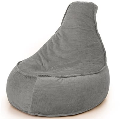 Drop & Sit Stoel Zitzak Ribstof - Zitzakfauteuil - Woonkamerzitzak – Grijs – Junior – Voor Binnen