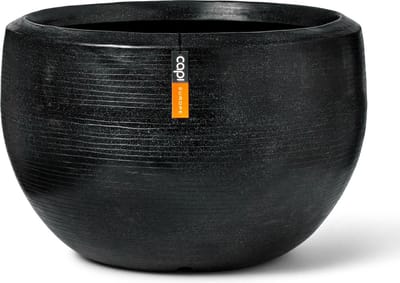 Capi Europe - Vaas bol Arc Granite - 88x60 - Zwart - Bloempot Voor binnen en buiten - Beschikbaar in XL formaten - Breukbestendig - 100% Recyclebaar - Levenslang garantie - NBLS8052