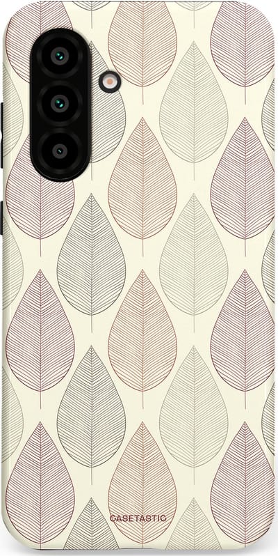 Casetastic hoesje geschikt voor Samsung Galaxy A36 / Samsung Galaxy A56 - Dubbellaagse bescherming - Botanisch retro bladeren dans - Fashion Case - Crème