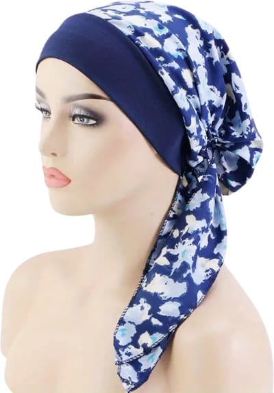 Bovista Hoofddoek - Hijab - Dames - Abaya - Sjaal - Islamitische Kleding - Moslim Kleding - Alhamdulillah - Blauw & Wit