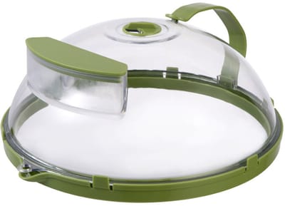 Magnetronafdekking- spatbescherming magnetron met stoomuitlaat - Transparant groen magnetrondeksel - voor borden - Waterinjectie-afleidingstype - 30 cm