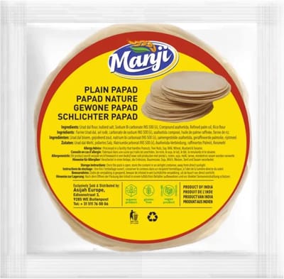 Manji Madras Gewone Papad - Kruiden Zonder Zout - ASJ025