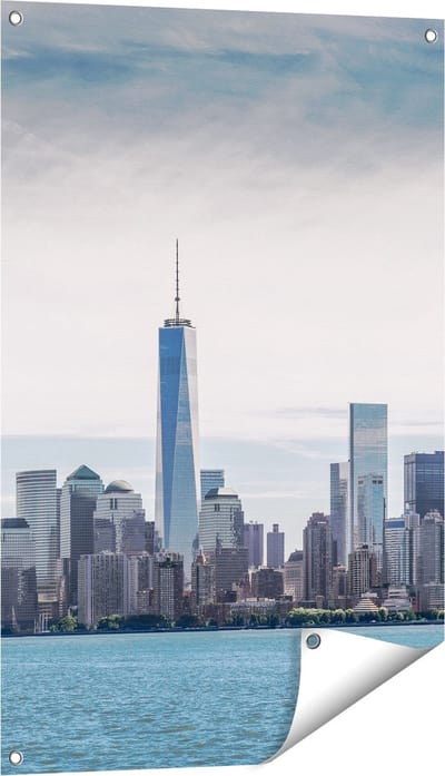 Gards Tuinposter Vrijheidsbeeld in New York - 60x90 cm - Tuindoek - Tuindecoratie - Wanddecoratie buiten - Tuinschilderij