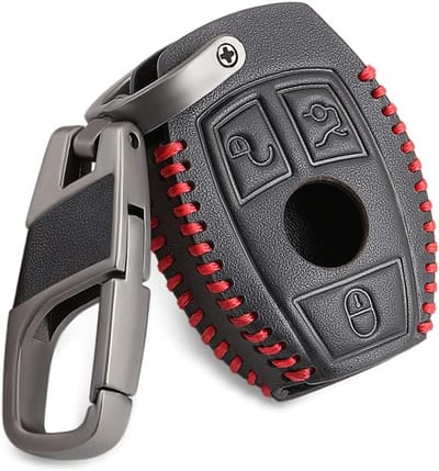 Premium Sleutelhoes voor Mercedes A B C E S Klasse - PU Leer, Bescherming, Sleutelaccessoires, Remote Control Case, Sleutelbescherming