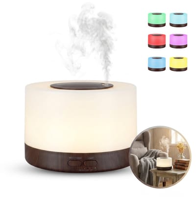 Relon Aroma Diffuser 700 ml - Ultrasone Luchtbevochtiger - Aromatherapie Verdamper - Essentiële Olie Diffuser - LED Licht - Houtlook