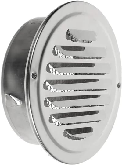 Ventilatierooster - Muurrooster Afdekking - Luchtcirculatie Buiten - Roestvrij Staal Net - 150mm Diameter - Zilver