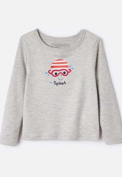Damart - Thermolactyl T-shirts met zeefdruk voor kinderen - Kinderen - Grijs - 12 JAAR