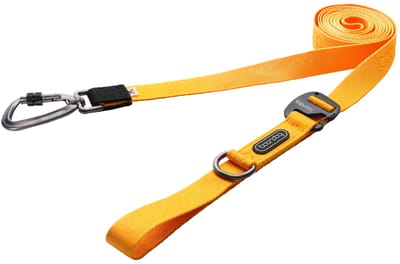 Boondog Hondenriem 2.5m - Verstelbaar - Multifunctioneel - Extra Sterke Nylon Riem - Flexibele Grip - Karabijnhaak - Yellow - Maat S